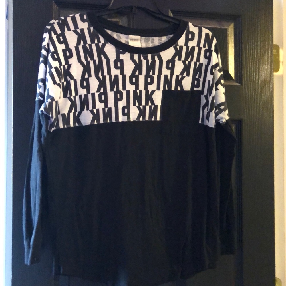 Black and white pink tee